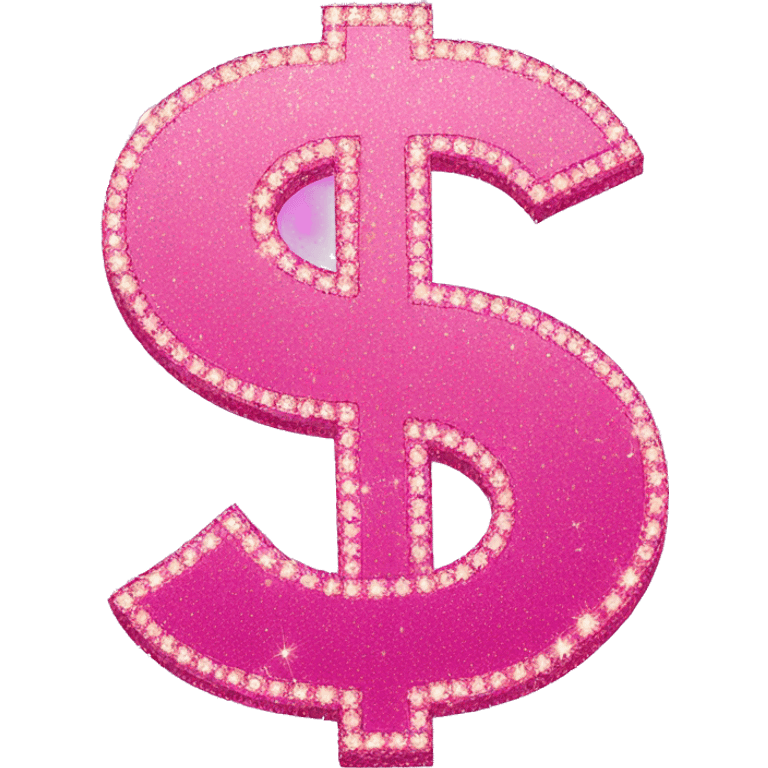 Sparkly pink dollar sign emoji