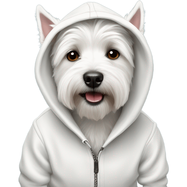 White westie dog in hoody  emoji