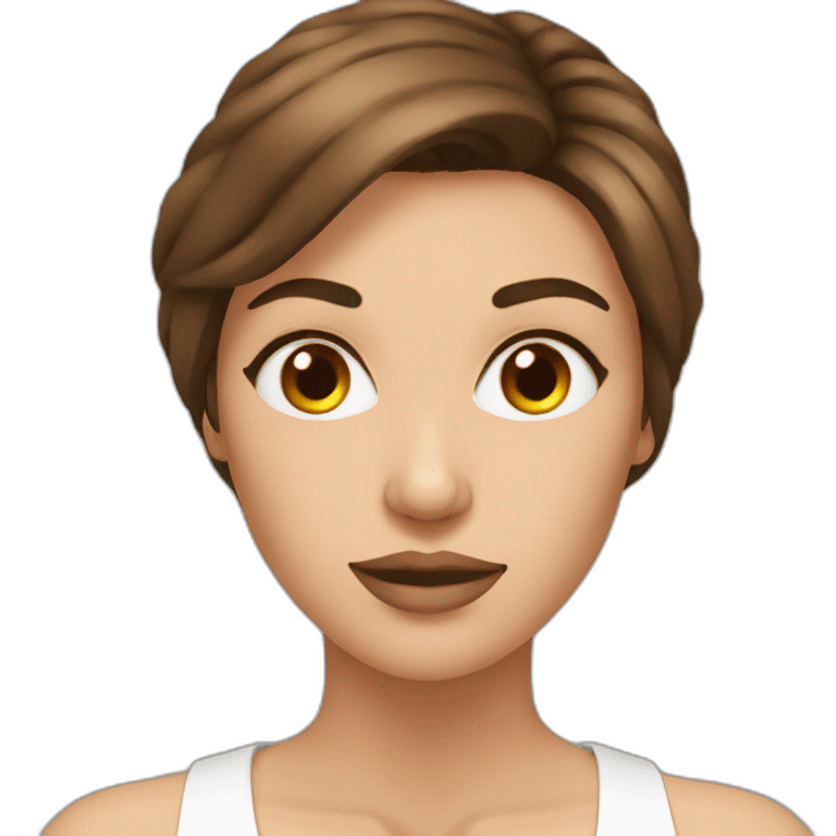 woman making botox with brown hair emoji