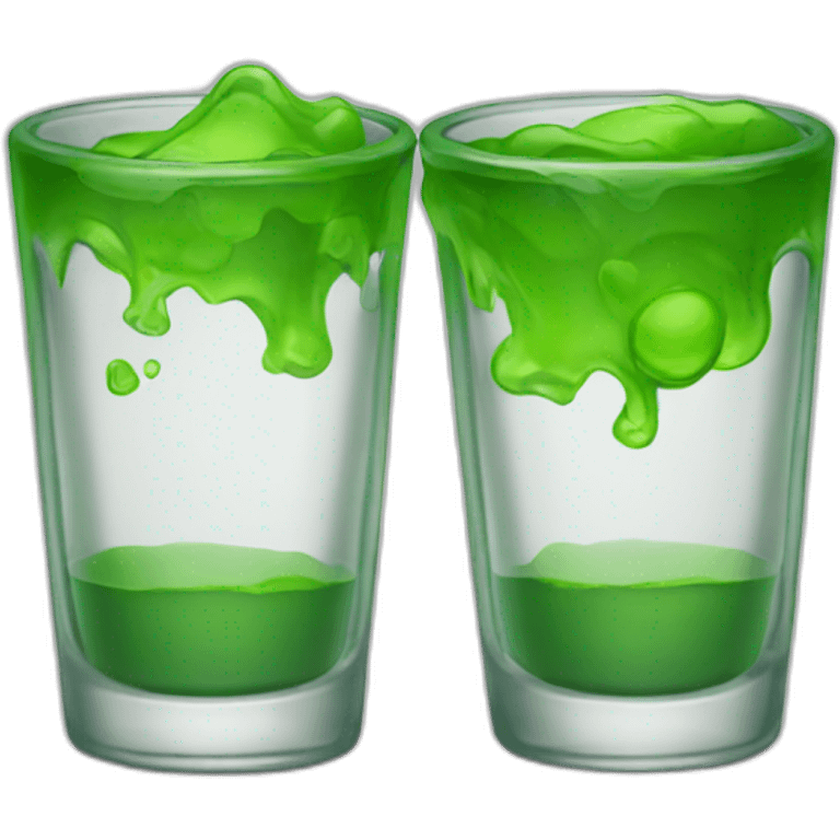 shotglass with green contents and without-face emoji