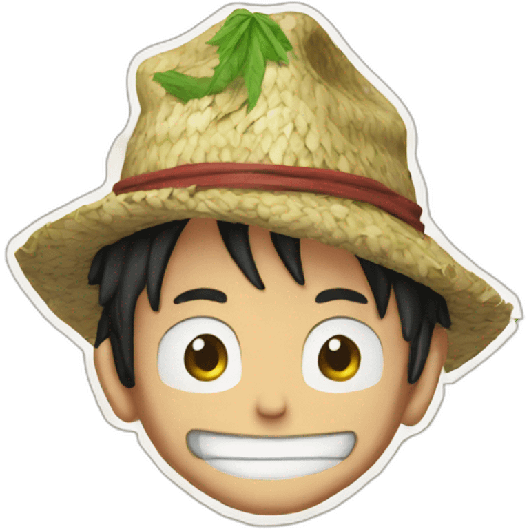 a men who somke weed on a luffy emoji