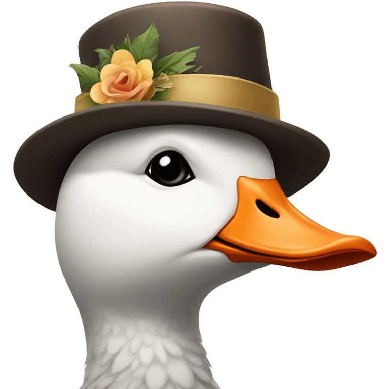 Goose wearing a funny hat emoji