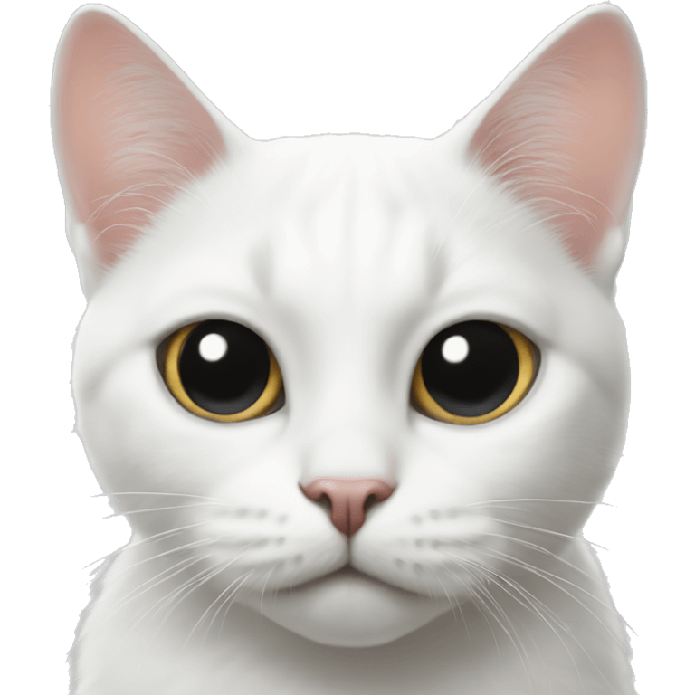 White cat with a black mole heart in her nose  emoji