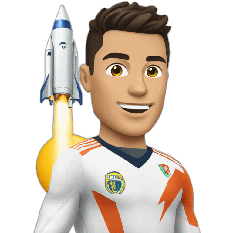 Cristiano Ronaldo as a rocket emoji