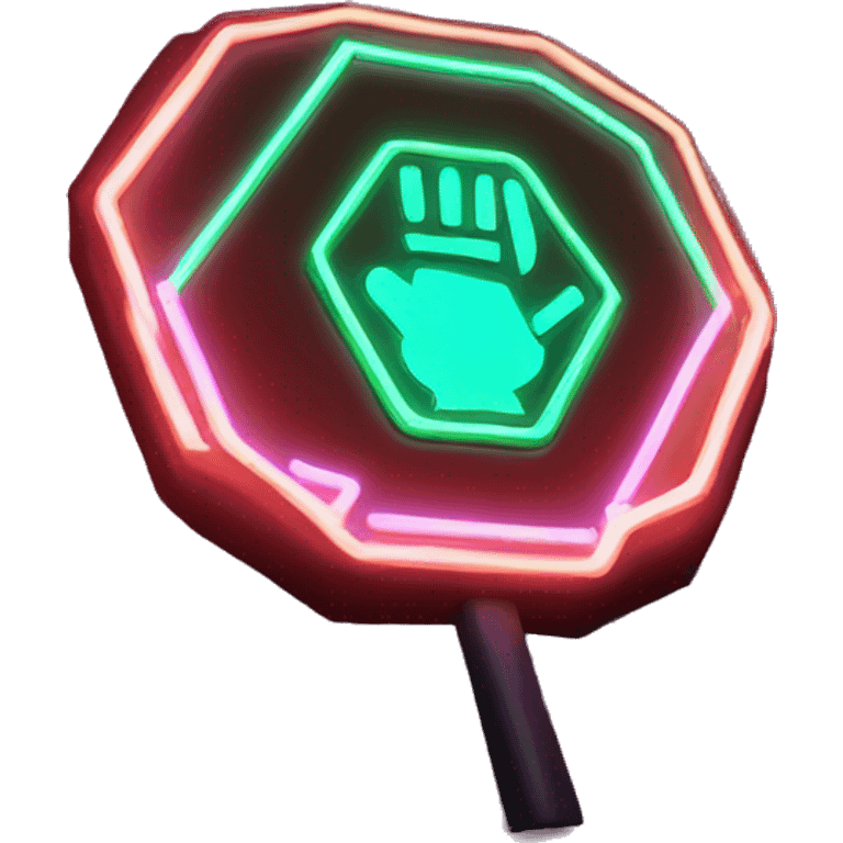 stop sign glowing neon emoji