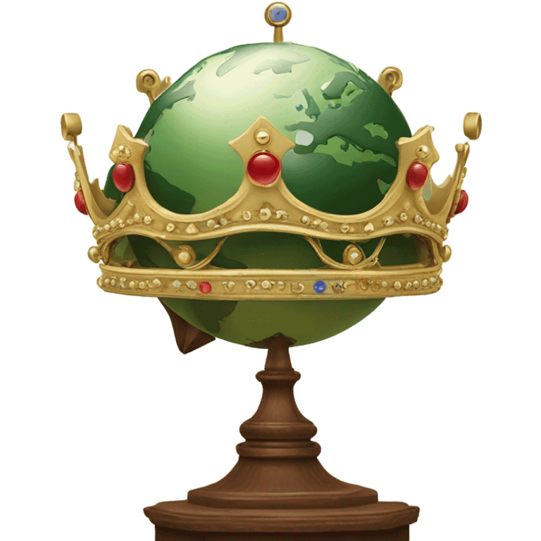 a crown on the globe emoji