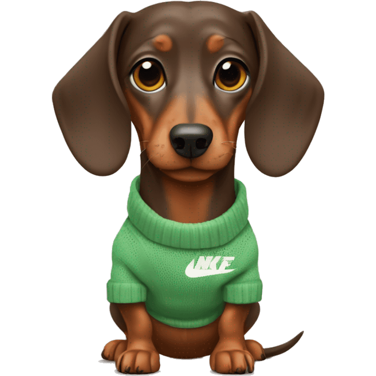 Dachshund wearing a Nike Sweater  emoji