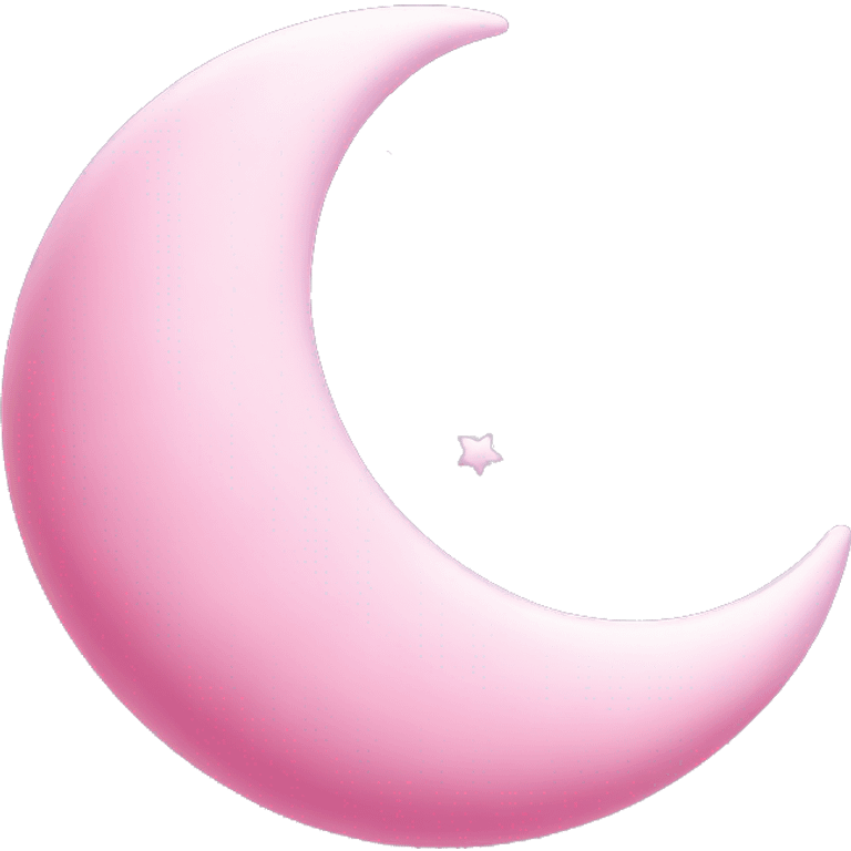 Pink crescent moon with sparkly white clouds emoji