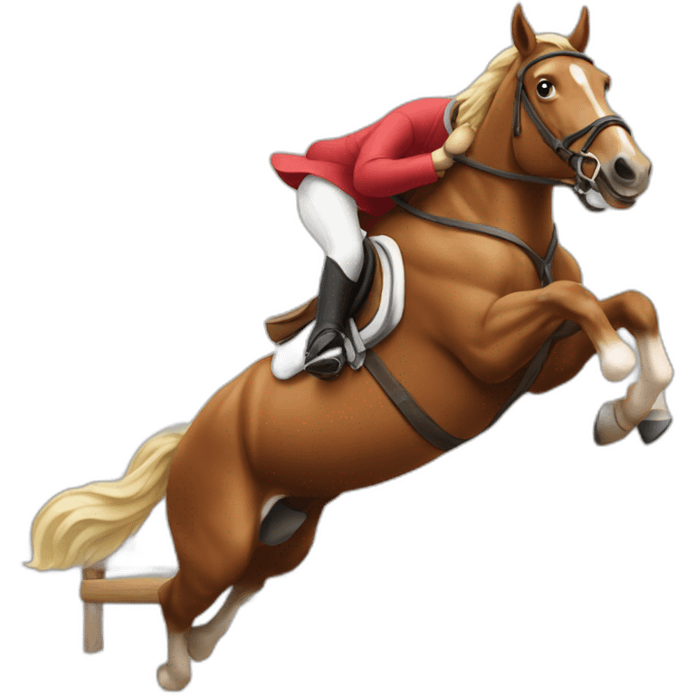 Horse qui saute une obstacle emoji