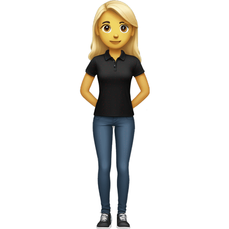 Blende girl with black polo shirt emoji