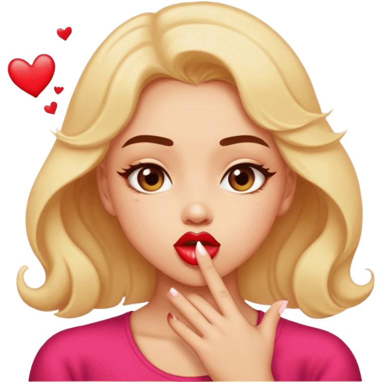 girl blowing kisses emoji