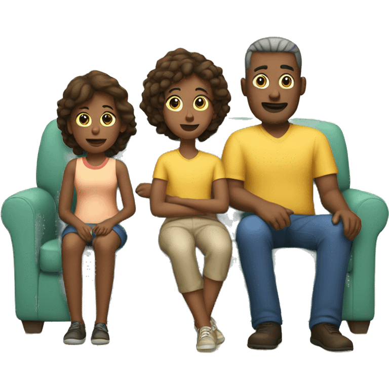 Family watching TV together  emoji