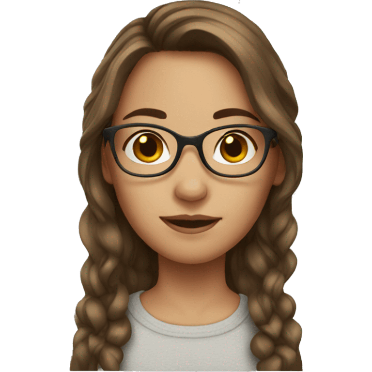 girl with brown hair and glasses emoji