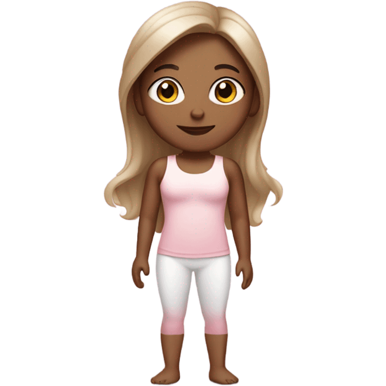 Ombré hair yoga girl light pink clothes  emoji