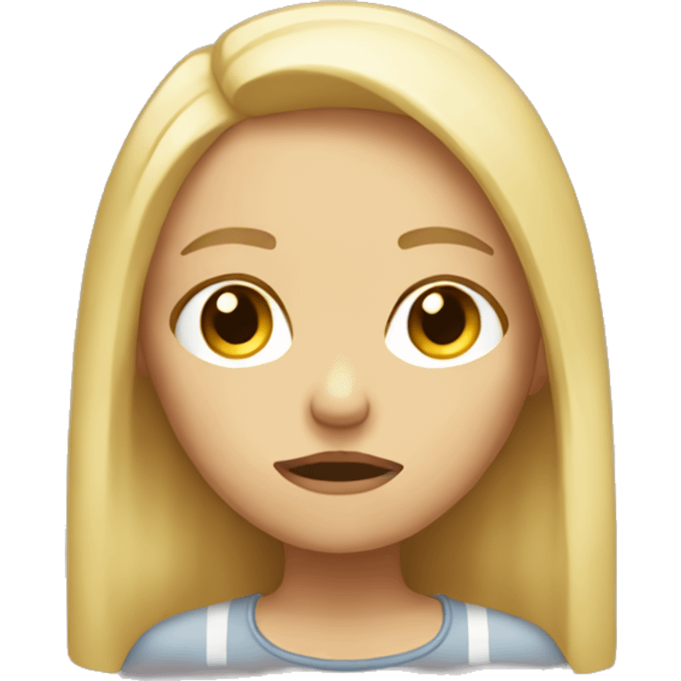 really sad disappointed blonde girl emoji