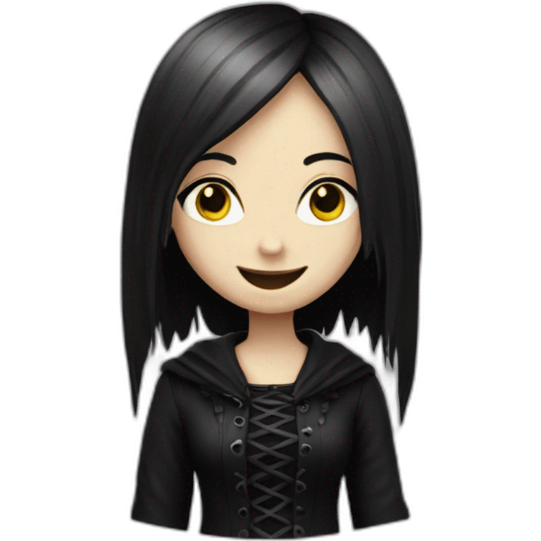 A gothic girl with smile emoji