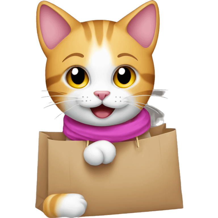 happy gay cat on a shopping spree emoji