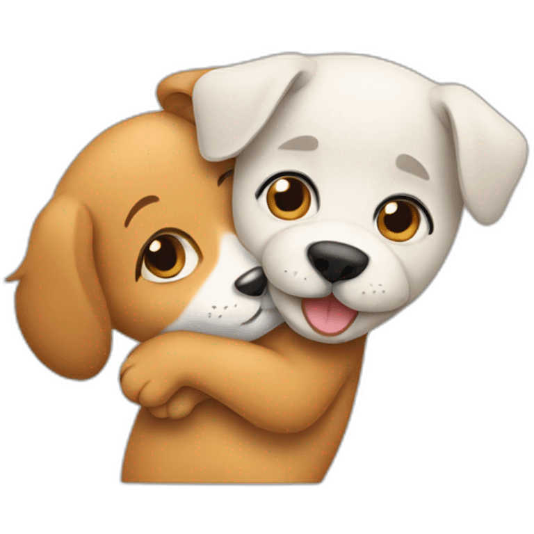 dog hugging cat emoji