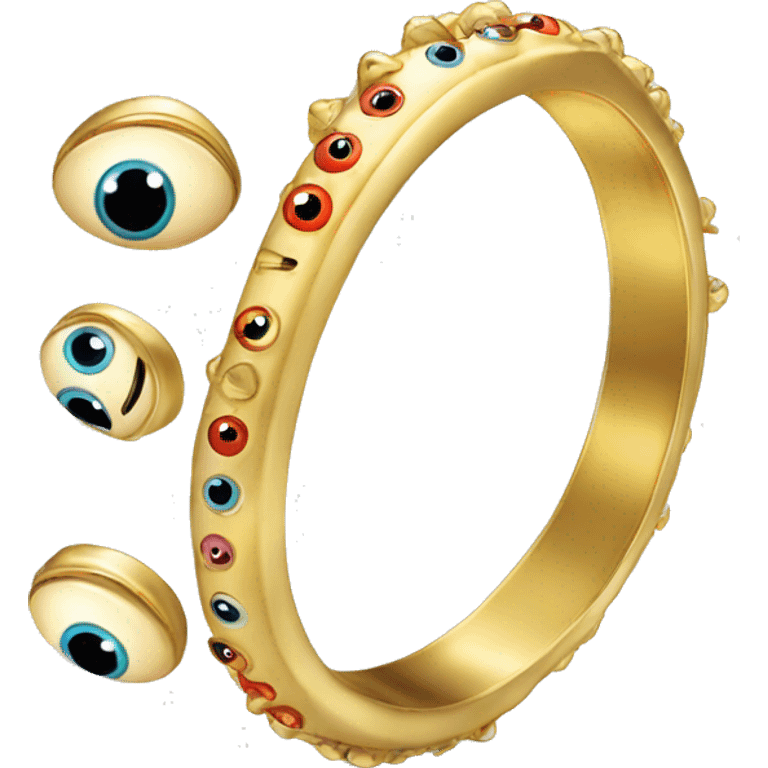 very thin gold bangle ring studded with eyeballs emoji