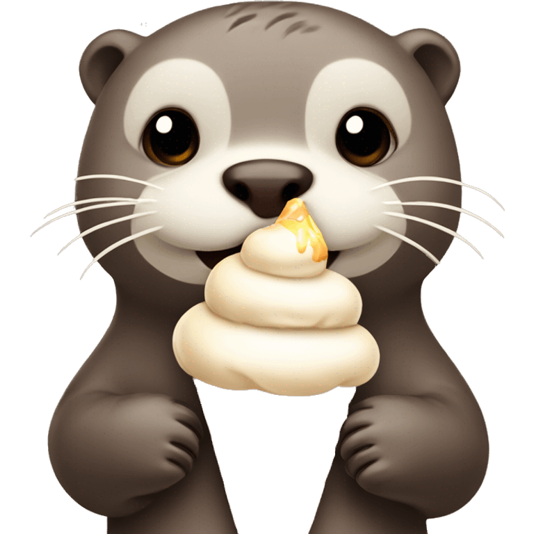 otter with ice cream emoji