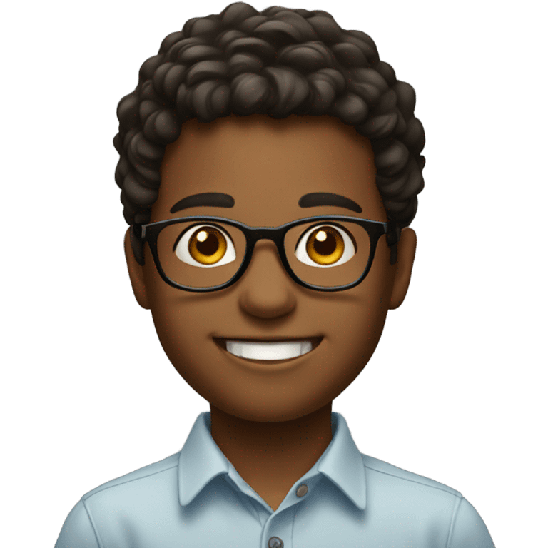 smiling boy in glasses portrait emoji