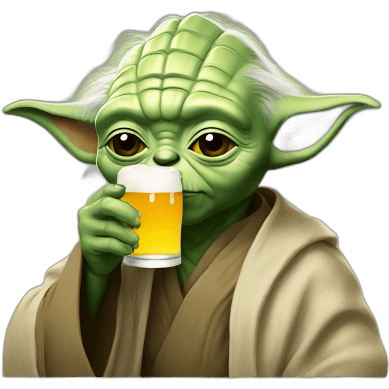 Yoda drinking beer emoji