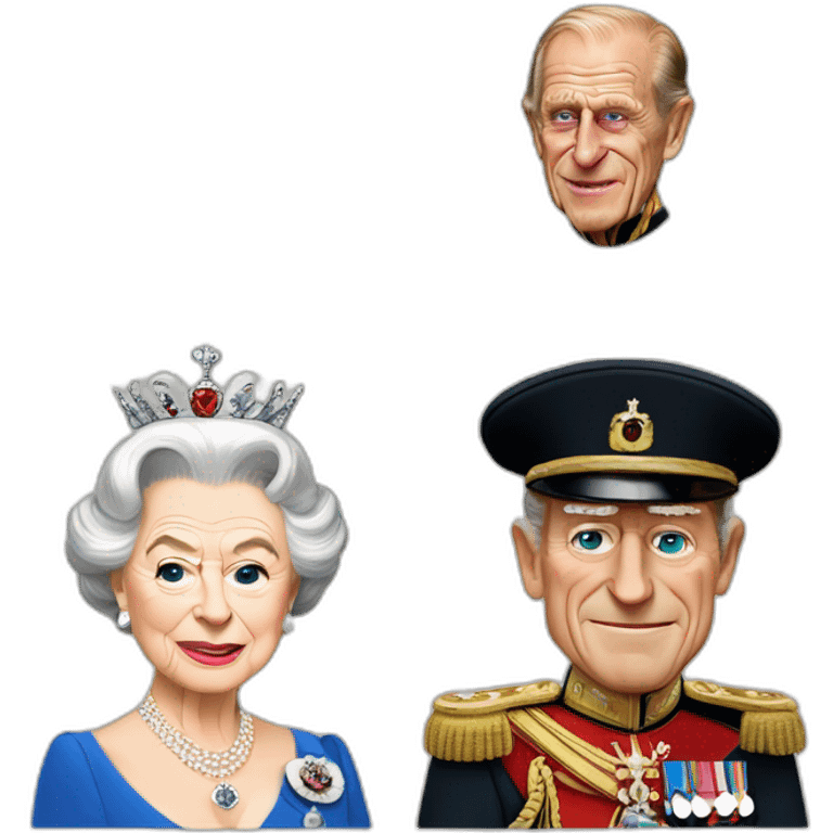 Queen Elizabeth II and Prince Philip emoji