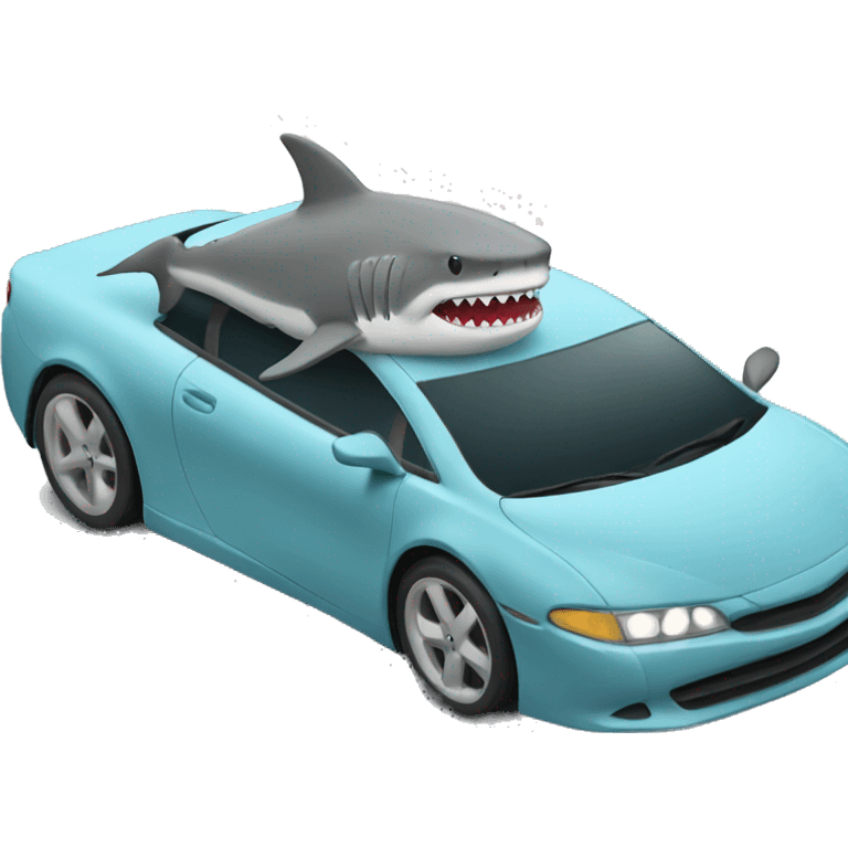 Shark driving a car emoji