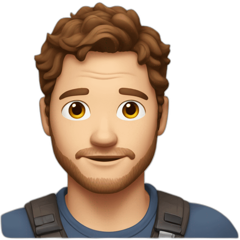 Chris Pratt brunette cartoon emoji