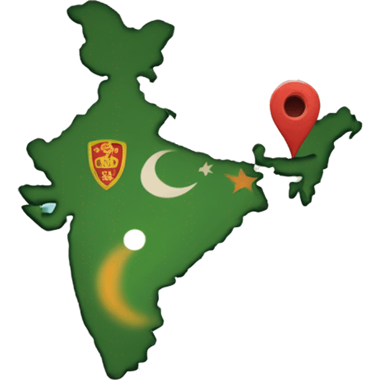 india, pakistan, bangladesh, and sri lanka on a map emoji