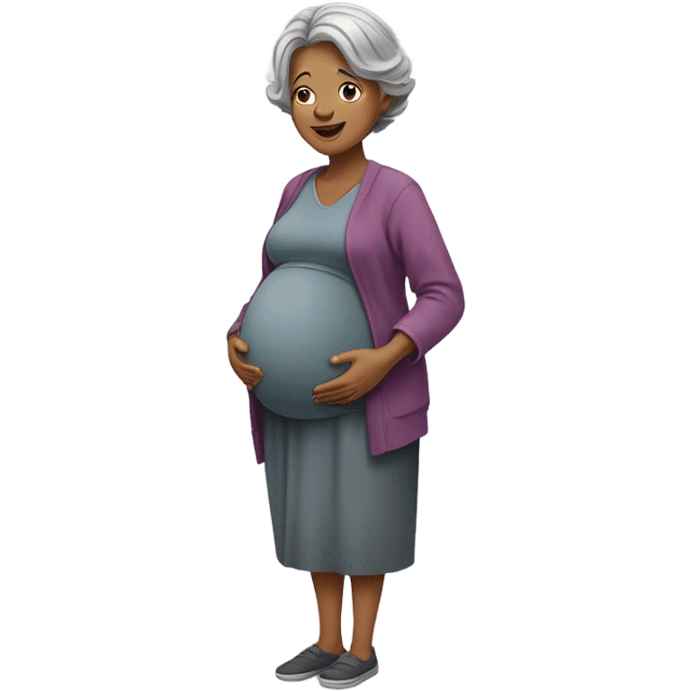 pregnant old lady emoji