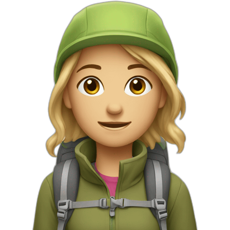 Girl goes trekking emoji