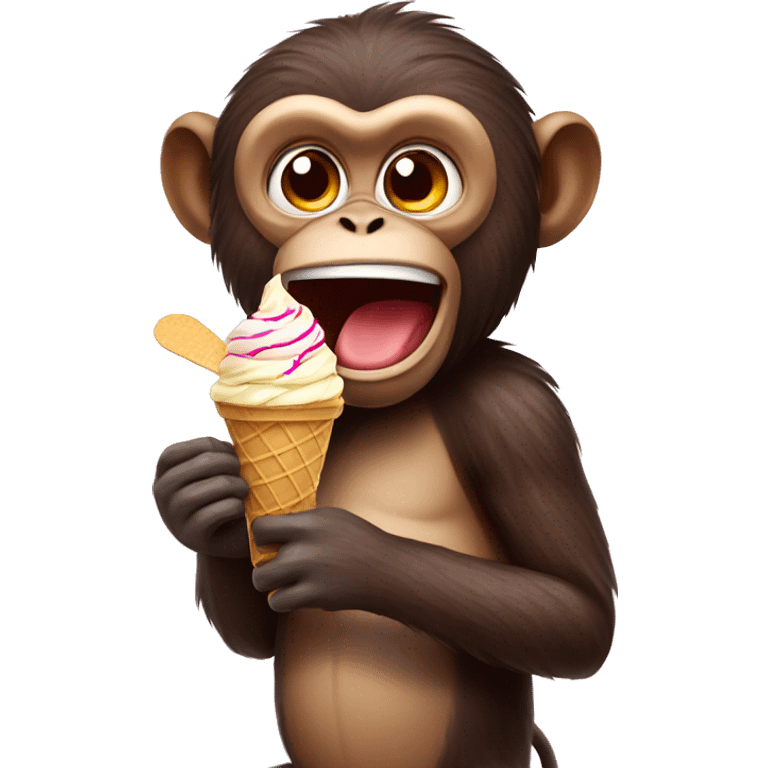 Monkey with ice cream  emoji