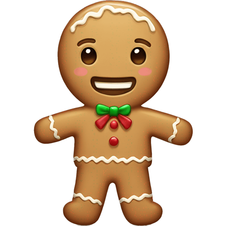 Beige gingerbread man cute  emoji