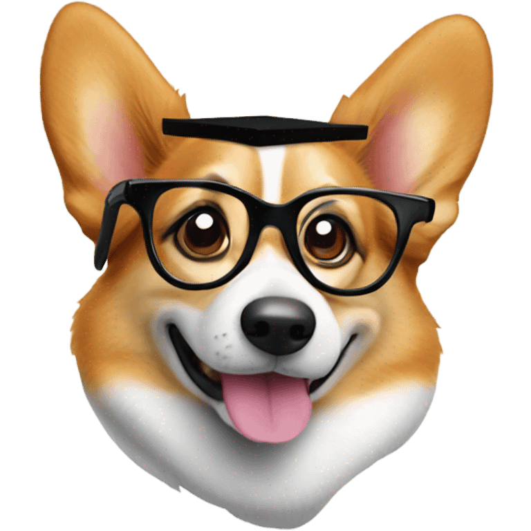 Smarty pants corgi emoji