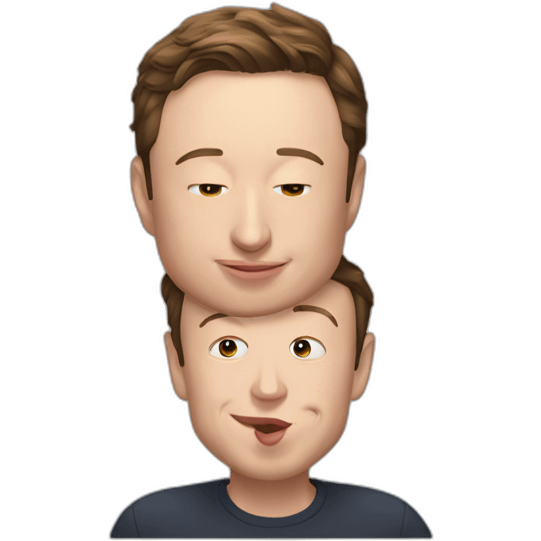 Elon musk kissing Mark Zuckerberg emoji