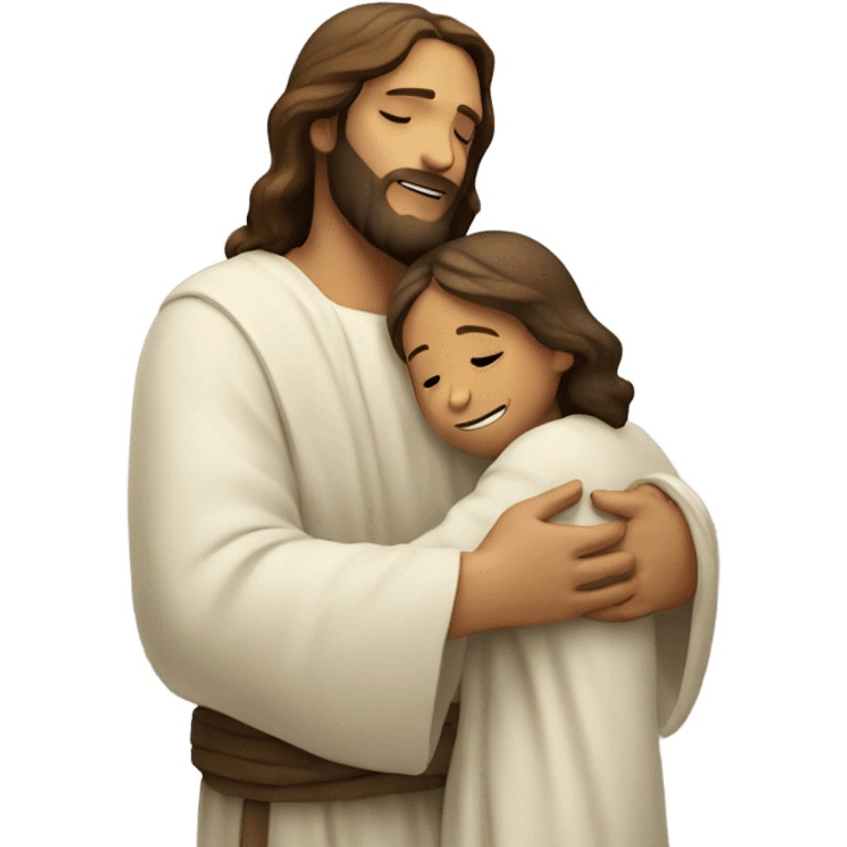 Jesus christ hugging a child emoji