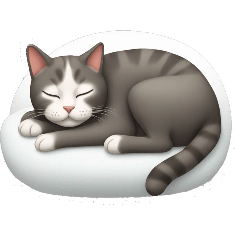 Sleeping cat wich has three colours emoji