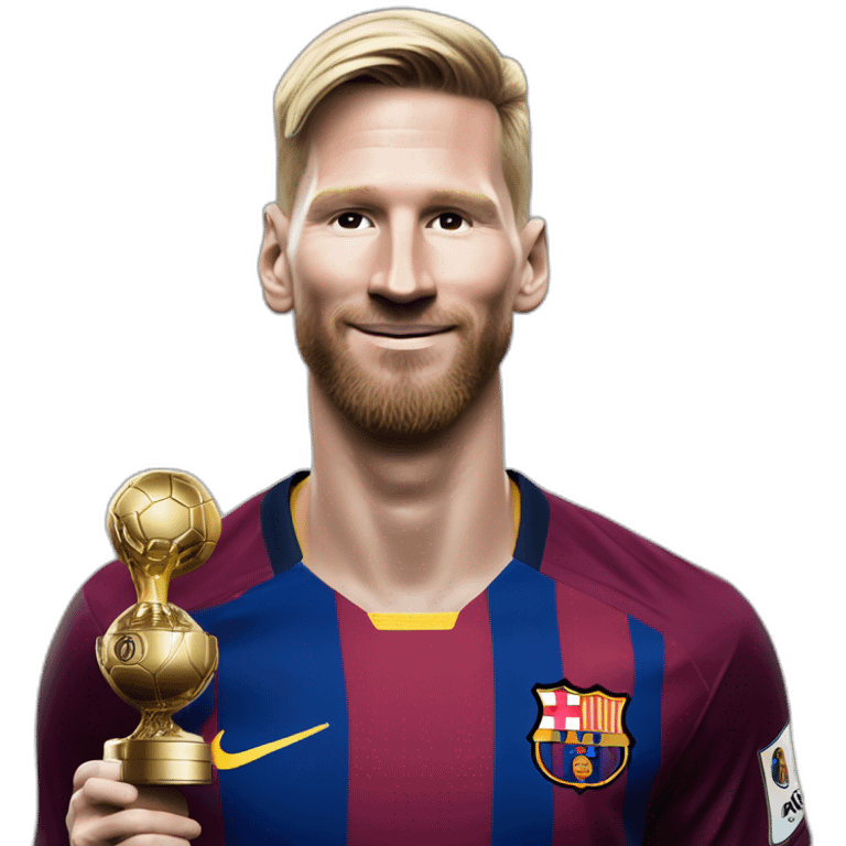 Haaland donnant un ballon d'or a messi emoji