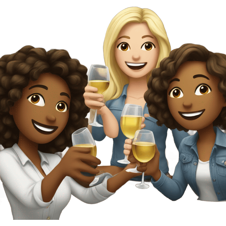 White Girls having fun in a bar White drinking wine emoji