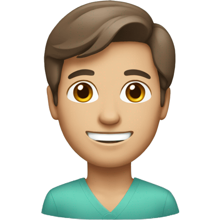 Happy Plastic surgeon with brown hair emoji