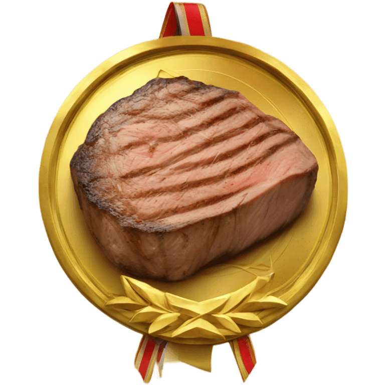 Steak with a gold medal emoji