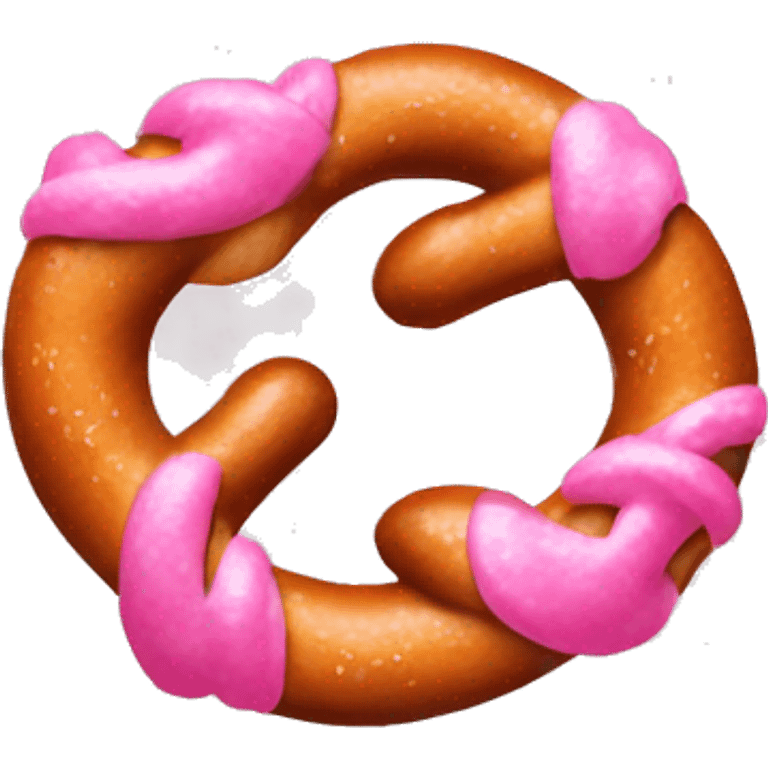 a pink pretzel  emoji