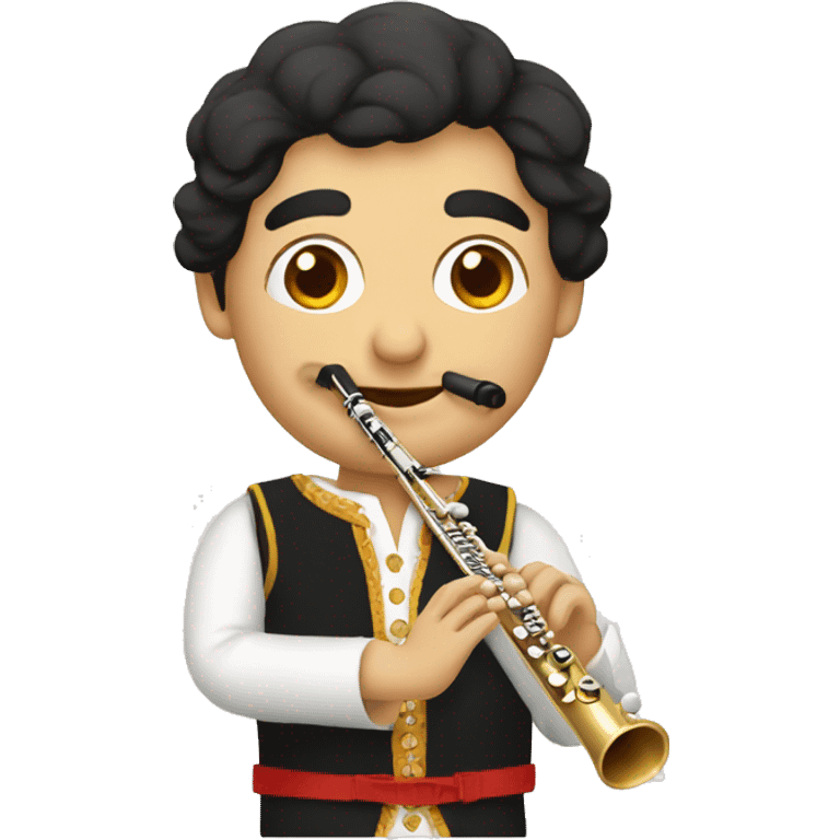 spanish dressed block flute player emoji