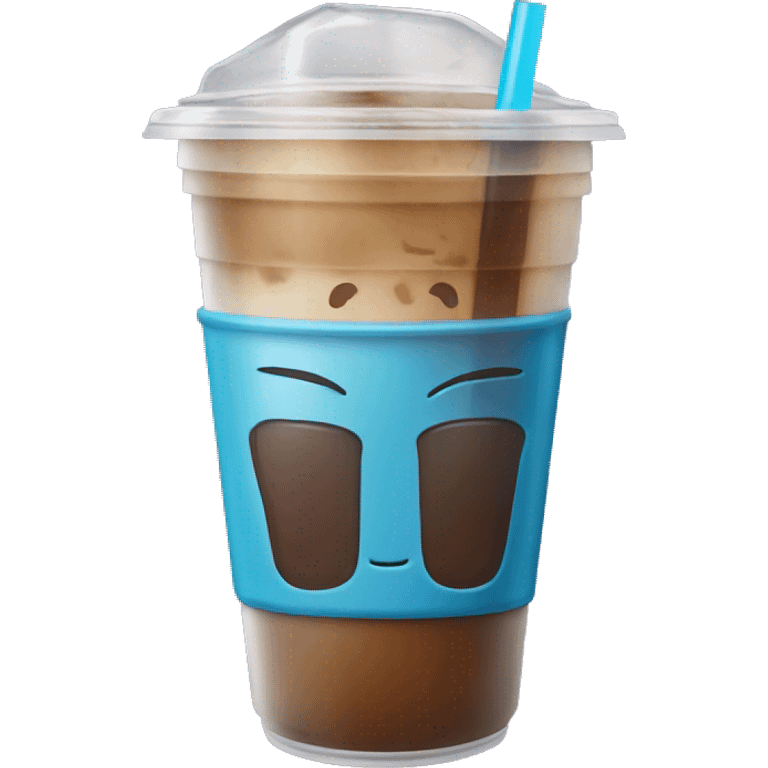 Iced coffee in plastic cup emoji