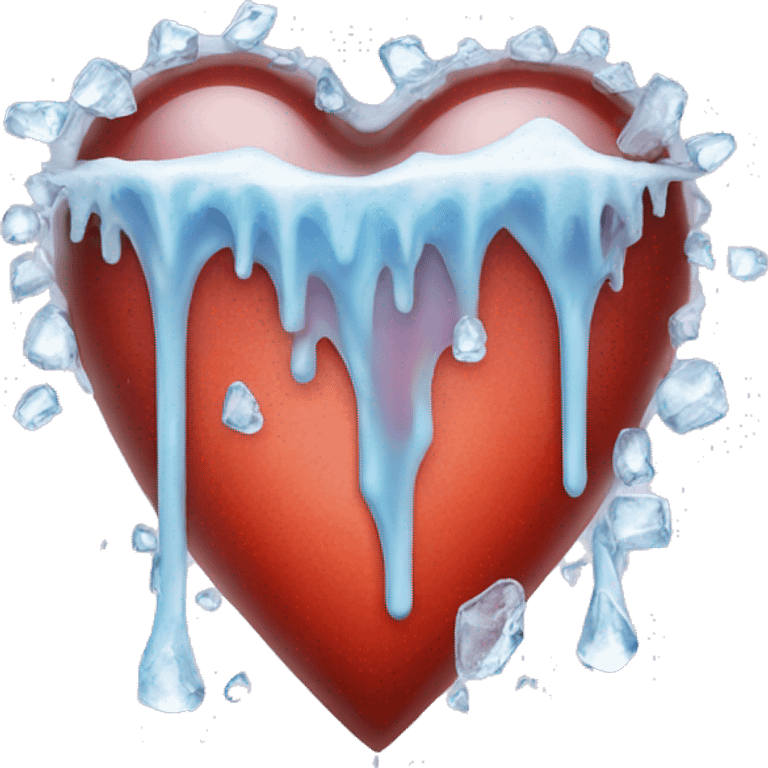 Heart dripping ice emoji