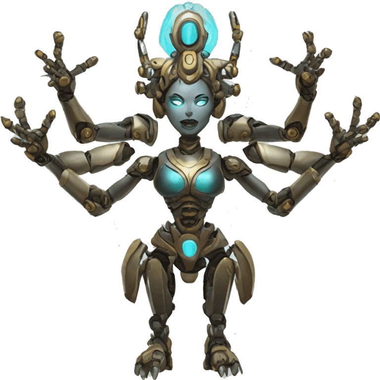 a robot with multiple arms as kali godess emoji