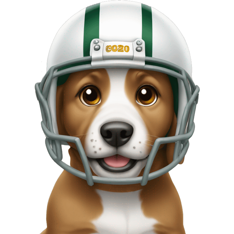 Puppy wearing football helmet emoji