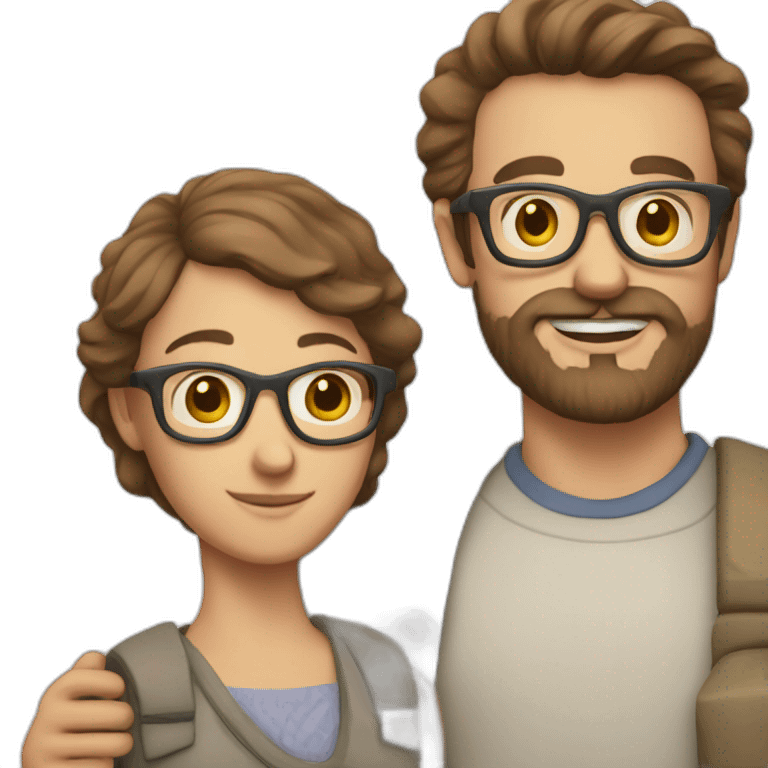 A settled man with brown hair, glasses, a beard and a sibyl emoji