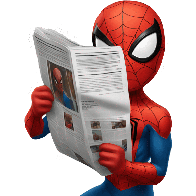 Spider-Man reading a magazine emoji